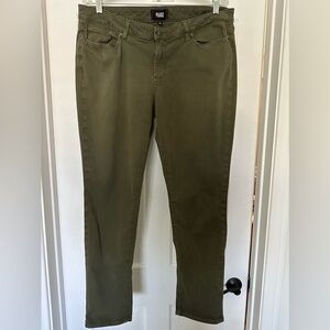 PAIGE Green Straight Leg Jeans